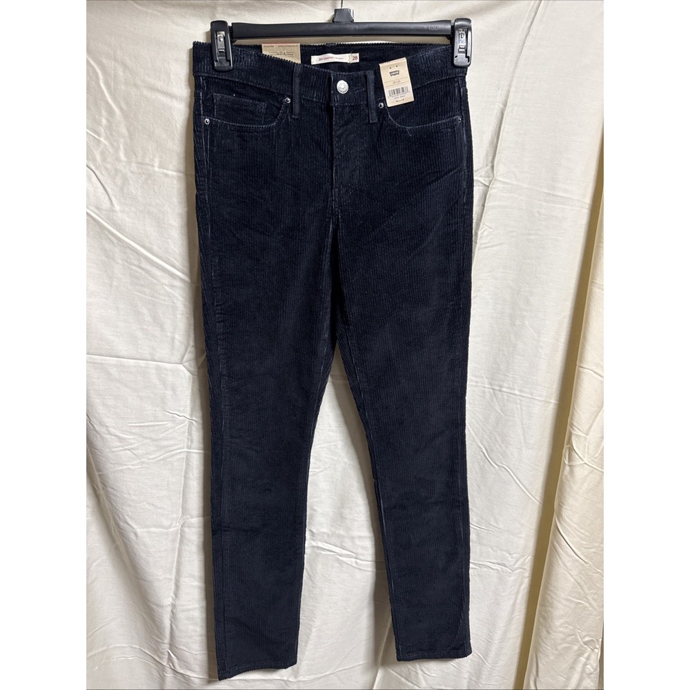 Levi's 311 Shaping Skinny Corduroy Pants 28x30 Black Slim Stretch Mid Rise NWT
